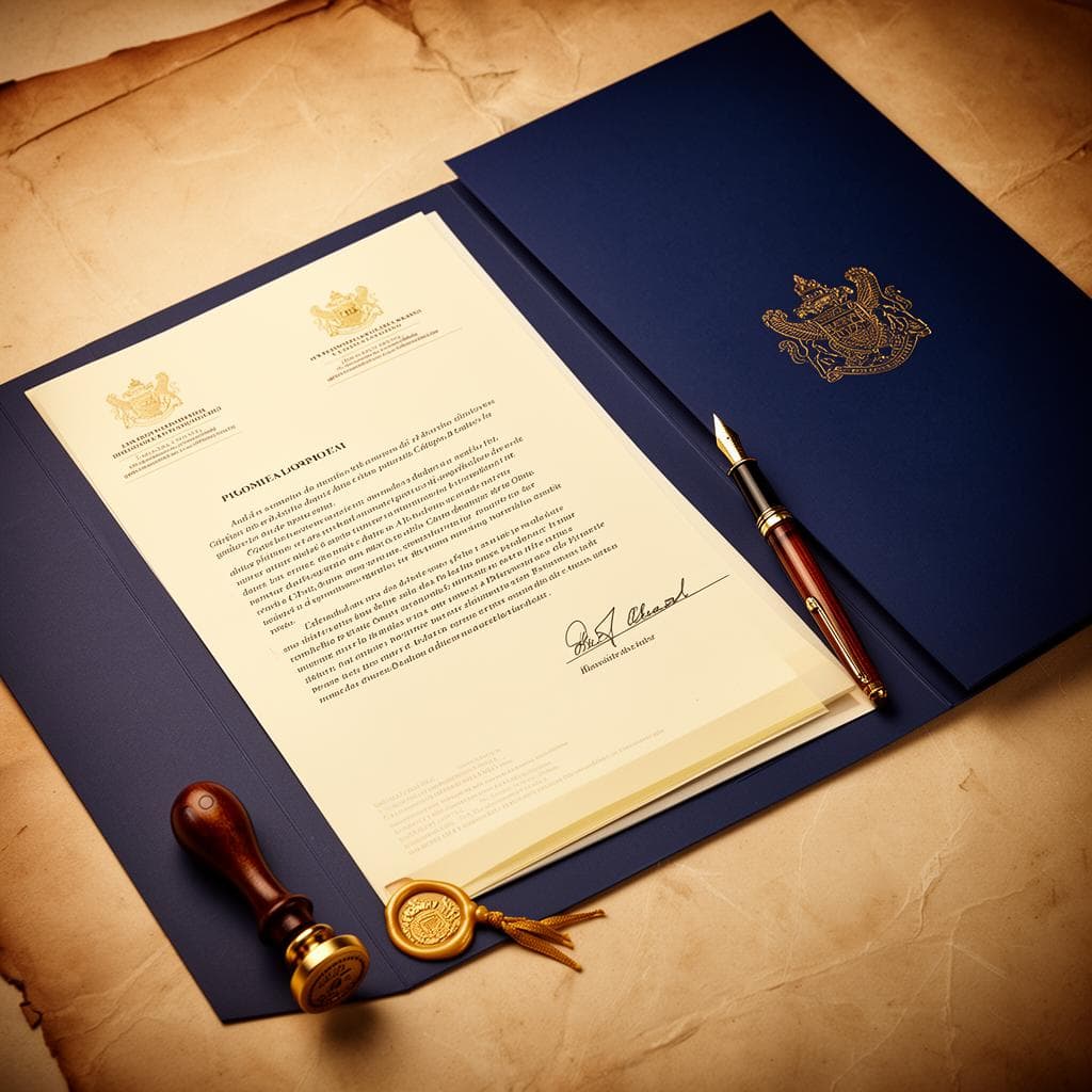 Diplomatic documents with official seals
